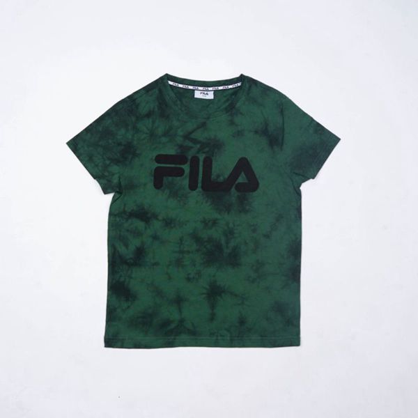 Camisetas Fila Rapaz Verdes/Azuis - Fila Mono Deckle Tie Dye En Portugal,JXMF-49537